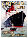 Cunard Line, Aquitania Giclee Print by Odin Rosenvinge