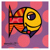 Pez de rayas Lámina por Romero Britto