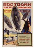 Lenin with Dirigibles Giclee Print