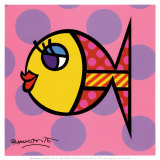 Romero Britto - Dittie Fish - Reprodüksiyon Romero Britto - Dittie Fish - Reprodüksiyon