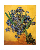 Vase of Irises Against a Yellow Background, c.1890  Print by Vincent van Gogh