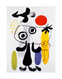Figur Gegen Rote Sonne II, c. 1950 Posters van Joan Miró