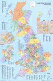 Carte administrative du Royaume-Uni Posters