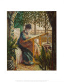 Madame Monet Embroidering, 1875 Prints by Claude Monet