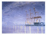 Pre-Dawn with Cranes Giclee Print by Mary Iverson