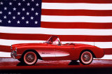 Corvette, 1957 with U.S. Flag Plakat