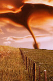Tornade dans un champ Poster