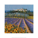 Hill Town, Provence Print by Hazel Barker