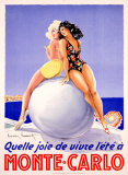 La alegre Monte Carlo Lámina giclée por Louis Icart