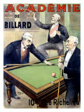 Academie de Billard Giclee Print by A. Gallice