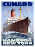 Cunard Line, Hamburg to New York Giclee-trykk av Hans Bohrdt Cunard Line, Hamburg to New York Giclee-trykk av Hans Bohrdt