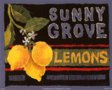 Lemon Crate Label Posters by Nancy Overton