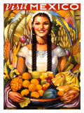 Voyagez au Mexique - Affiche de voyage vintage, 1939 Reproduction procédé giclée