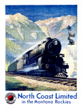 North Coast Limited Railroad, Montana Rockies Giclee Print by Krollmann 