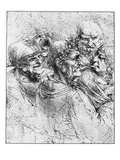 Print After a Drawing of Five Characters in a Comic Scene by Leonardo da Vinci Giclee Print by Bettmann 