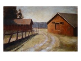 Cama Beach Buildings Giclee Print by Mary Iverson