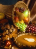 Basket of Fruit and Pumpkin Pie Photographic Print by Tracey Thompson