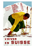 L'hiver en Suisse reproduction procédé giclée par Erich Hermes