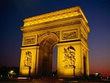 Arc de Triomphe de l'Etoile Illuminated at Night Photographic Print by Reed Kaestner