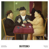 I Giocatori Di Carte Plakat av Fernando Botero