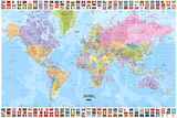 World Map - Political  Prints