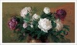 White and Purple Peonies Posters by Joe Anna Arnett