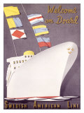 Swedish American Ocean Line Giclée-tryk Swedish American Ocean Line Giclée-tryk