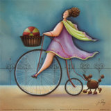 Bicycle Lady II Prints by Jo Parry