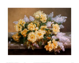 Still Life of Yellow Roses with Lilacs Posters by Raoul Victor Maurice Maucherat de Longpre