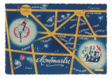 Map of Montmarte, Paris Art Print
