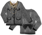 Toddler Long Sleeve:  Houndstooth Jacket Costume Tee (Front/Back) Shirt