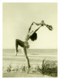Femme sur la plage reproduction procédé giclée