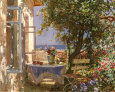 Patio à l'ombre Reproduction d'art par Piotr Stolerenko