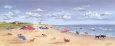 Rabos en la playa Lámina por Carol Saxe