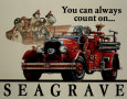 Camión de bomberos Seagrave Cartel de chapa
