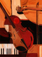 Abstract Violin Reproduction d'art par Paul Brent