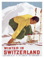Winter in Switzerland Gicleetryck av Erich Hermes