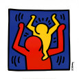 Untitled, 1987 (baby on shoulders) Reproduction d'art par Keith Haring