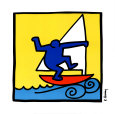 Untitled, 1987 (red boat) Reproduction d'art par Keith Haring