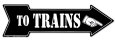Trenes a la derecha Cartel de chapa
