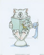 Bathroom Cats V Art Print by A. Langston