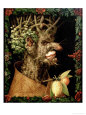 Winter, 1573 Lámina giclée por Giuseppe Arcimboldo