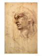Study of a Head (Charcoal) Inv.1895/9/15/498 (W.1) Lámina giclée por Michelangelo Buonarroti