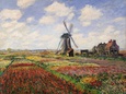 Tulip Fields with the Rijnsburg Windmill, 1886 reproduction procédé giclée par Claude Monet