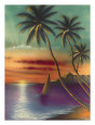 Diamond Head Sunset, Oahu, Hawaii, USA reproduction procédé giclée par Mokihana