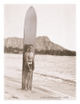 Duke con tabla de surf Lámina giclée