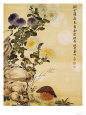 Chrysanthemums and Quail, 1702 Lámina giclée por Ma Yuanyu