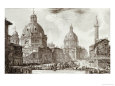 A View of Rome with the Two Churches of Santa Maria Di Loreto and the Church of Our Lady reproduction procédé giclée par Giovanni Battista Piranesi