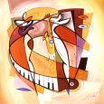 Wailing on the Sax Art Print by Alfred Gockel
