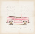Pink Car Art Print by Lauren Hamilton